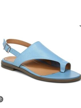 Vionic Ella Thong Sandal Shoe Leather Slingback Arch Support Ice Blue Size 5